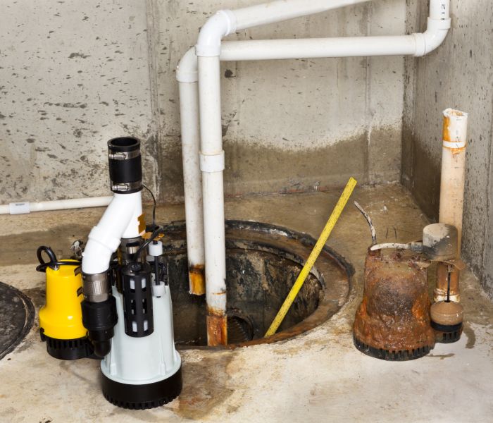 A sump pump installation in a Springfield home.